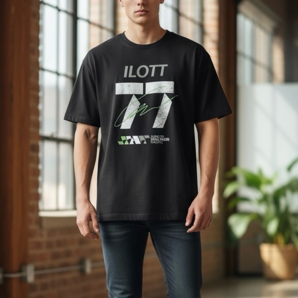 Indycar Callum Ilott Racing Tee Black Men’s Size S New with Tags 100% Cotton